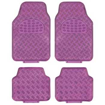 Tapis universel 2 avants + 2 arrières Pvc effet métallisé Rose